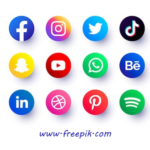 redes sociales iconos facebook instagram x tik tok youtube whatsapp pinterest linkedin